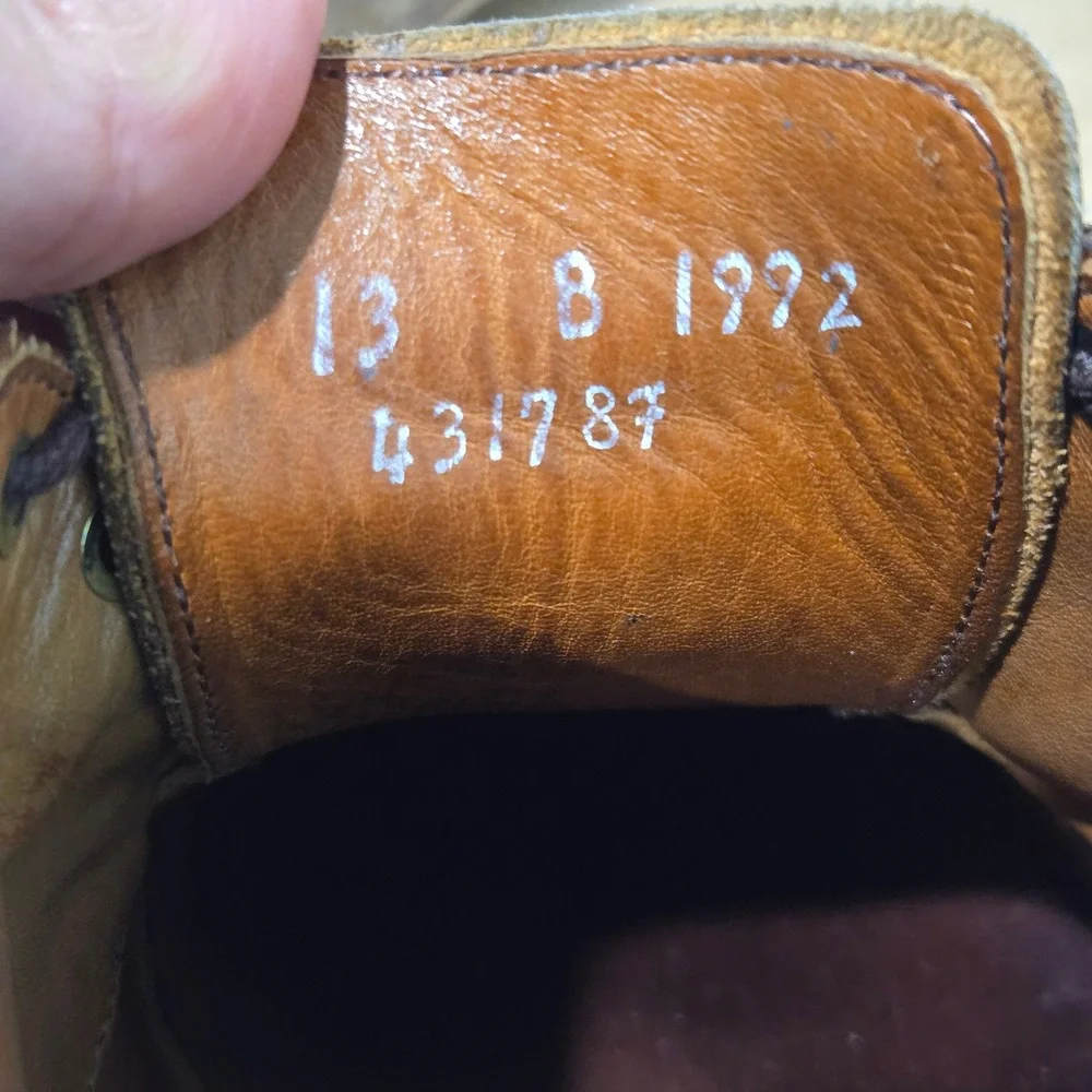 Allen Edmonds Leiden Shoes Mens 13 B Walnut Leather Wingtip Derby 1972 Brogue